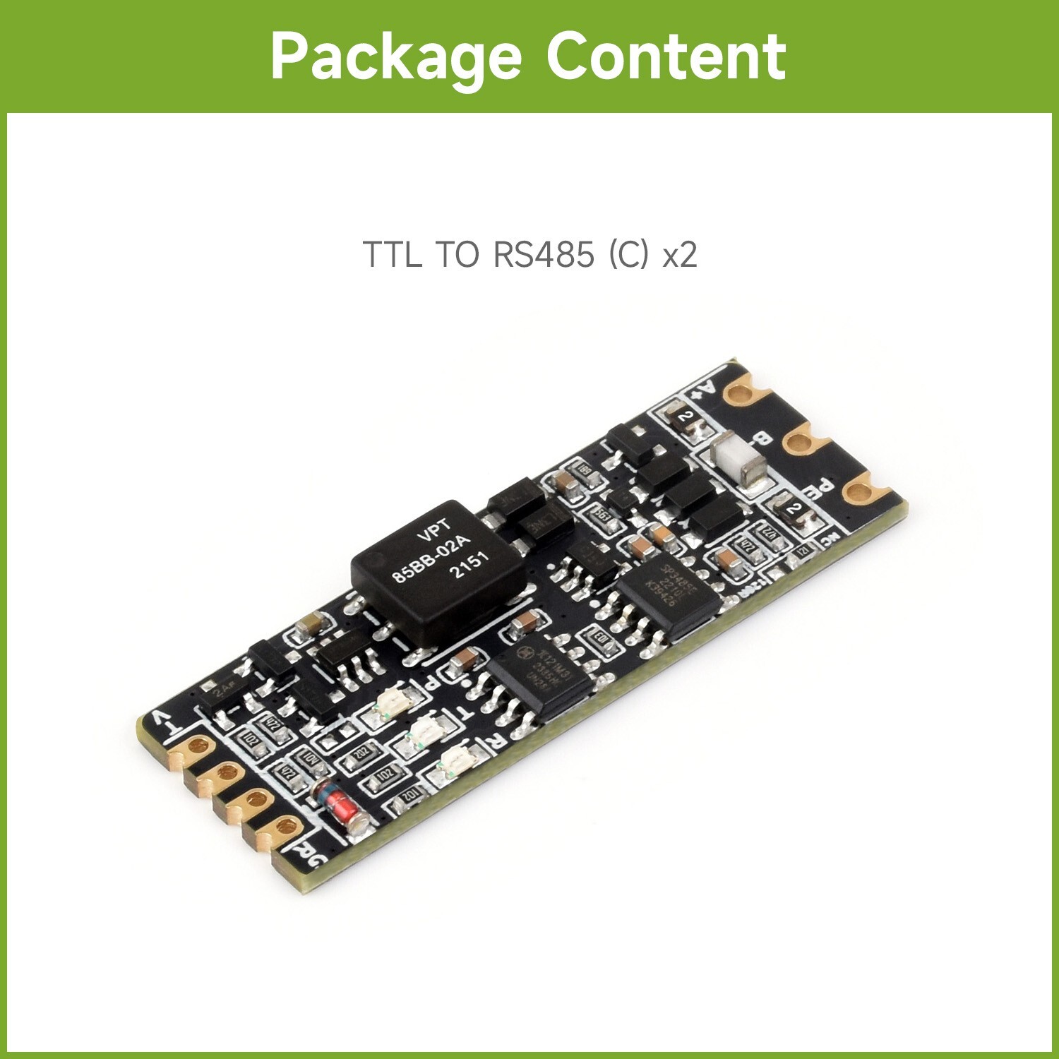 2pcs Waveshare TTL To RS485 (C) Galvanic Isolated Converter  Half-Duplex Comm