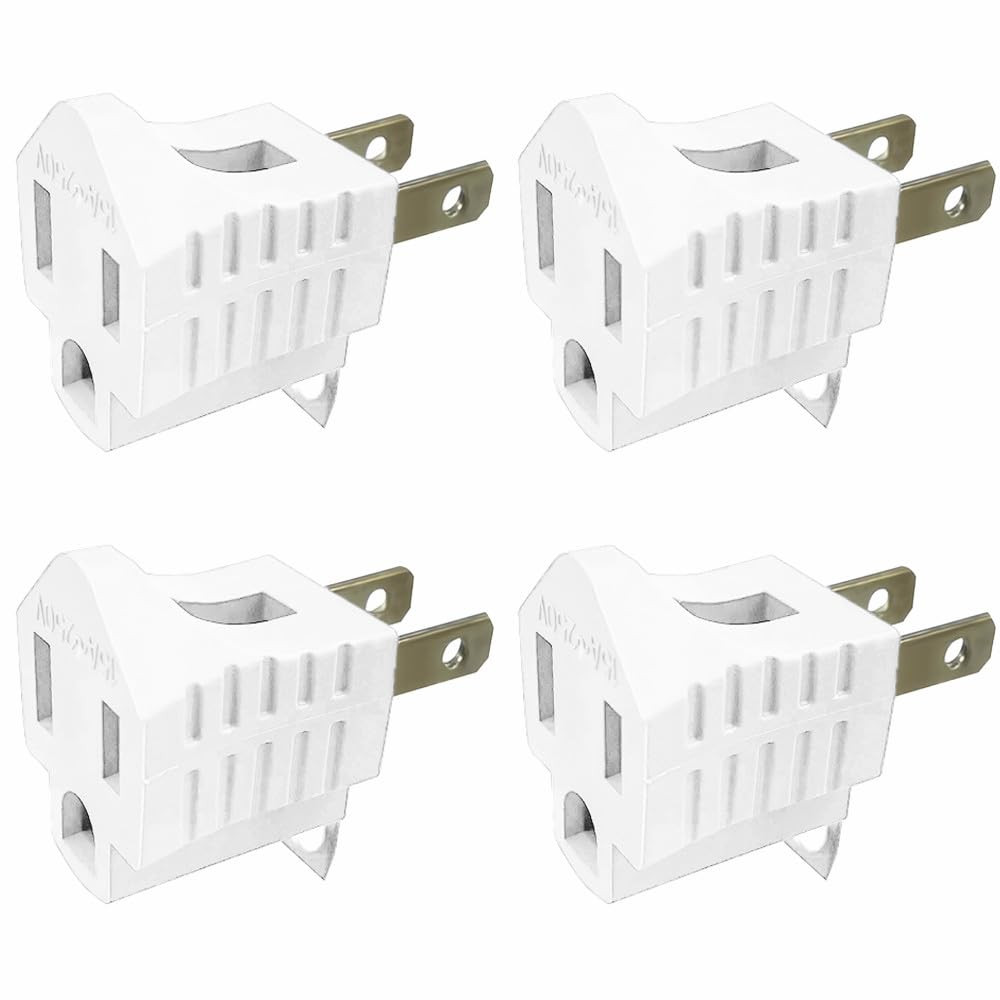 3-Prong to 2-Prong Adapter Grounding Converter Polarized 3 Pin to 2 Pin Power
