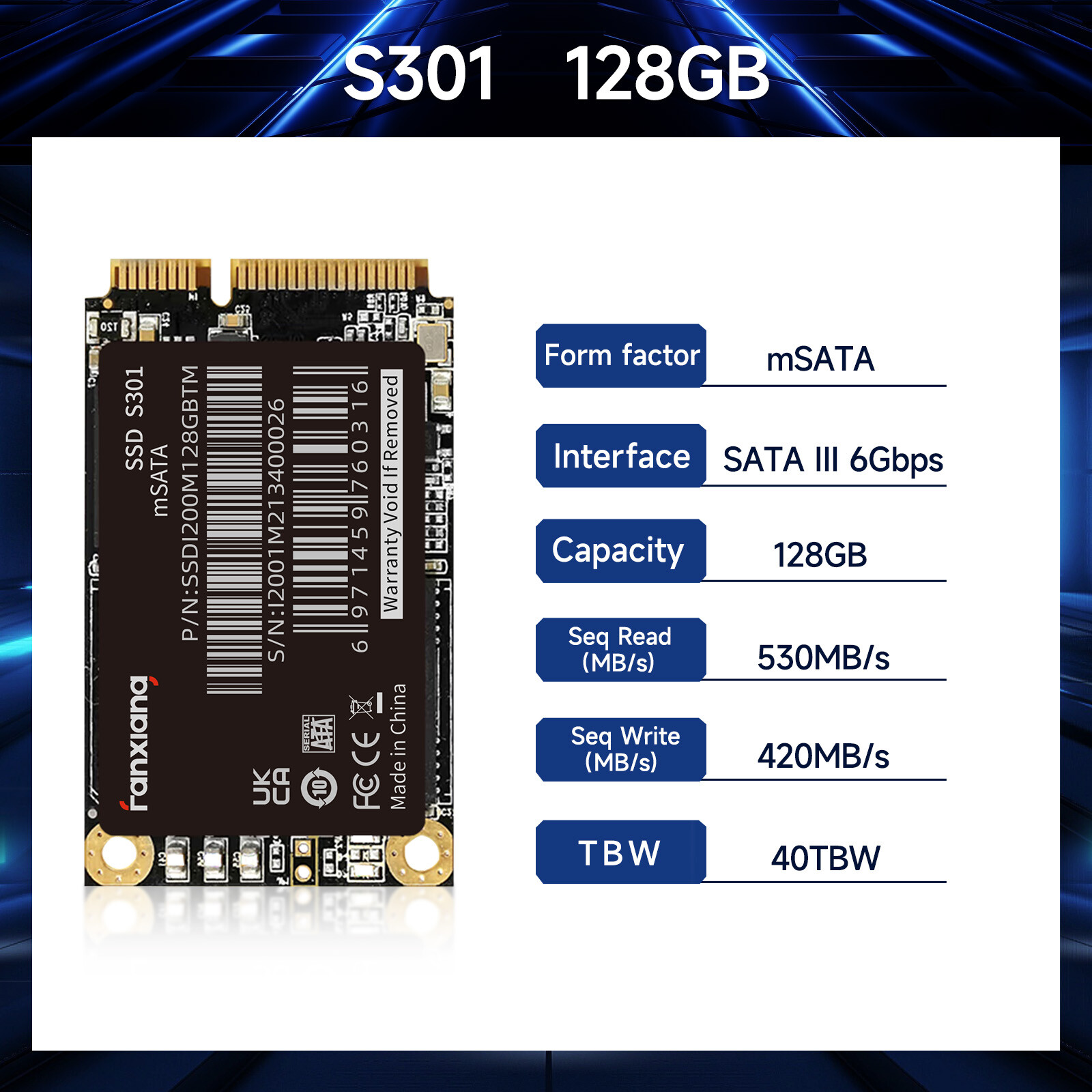 Fanxiang 2TB 1TB 512GB 256GB MSATA Solid State Drive 550MB/s Mini Internal Lot
