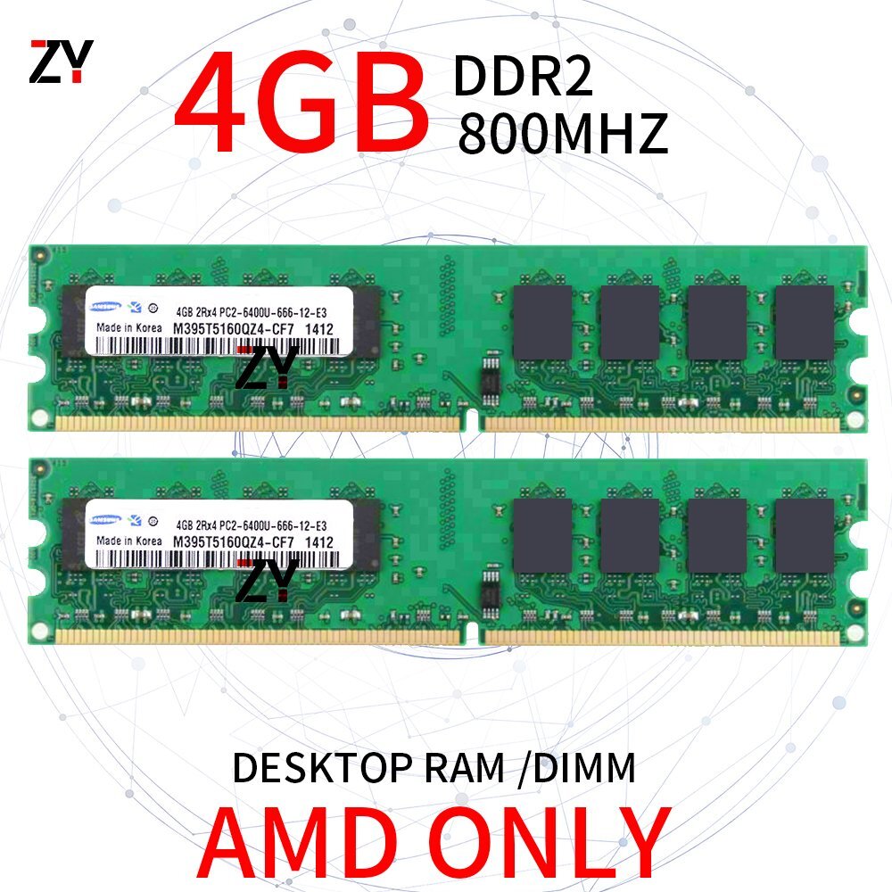 For Samsung 8GB 2x 4GB 2GB 1GB DDR2 PC2-6400U 800MHz AMD CL6 Desktop Memory Lot