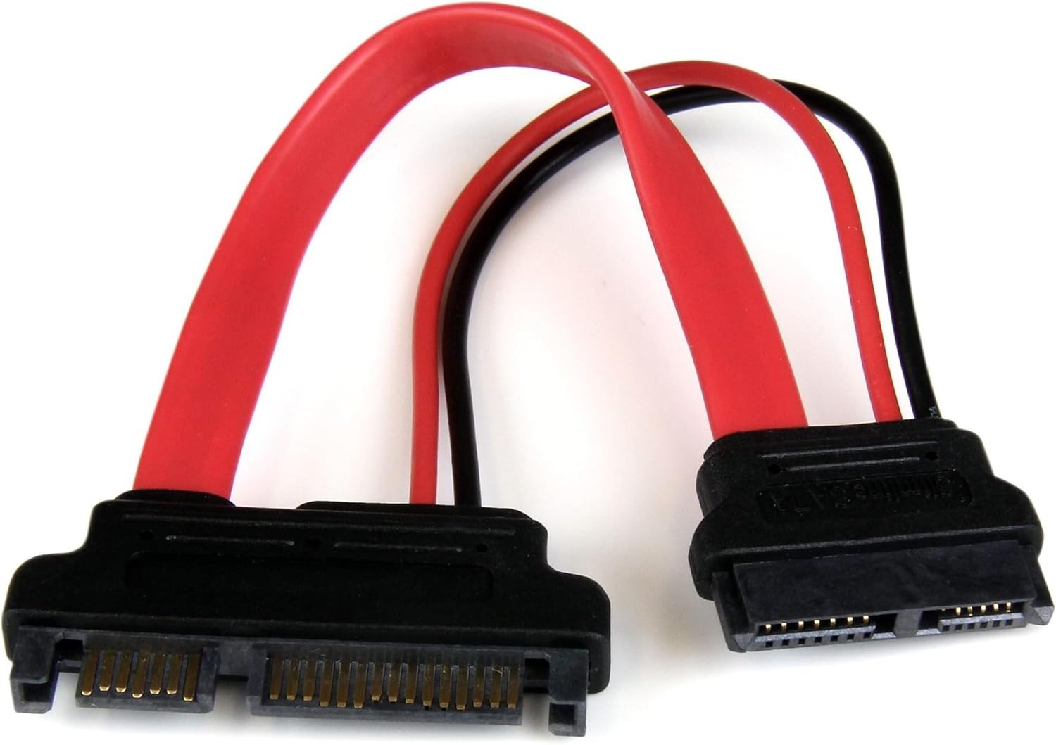 6in Slimline SATA to Adapter with Power - F/M Red 