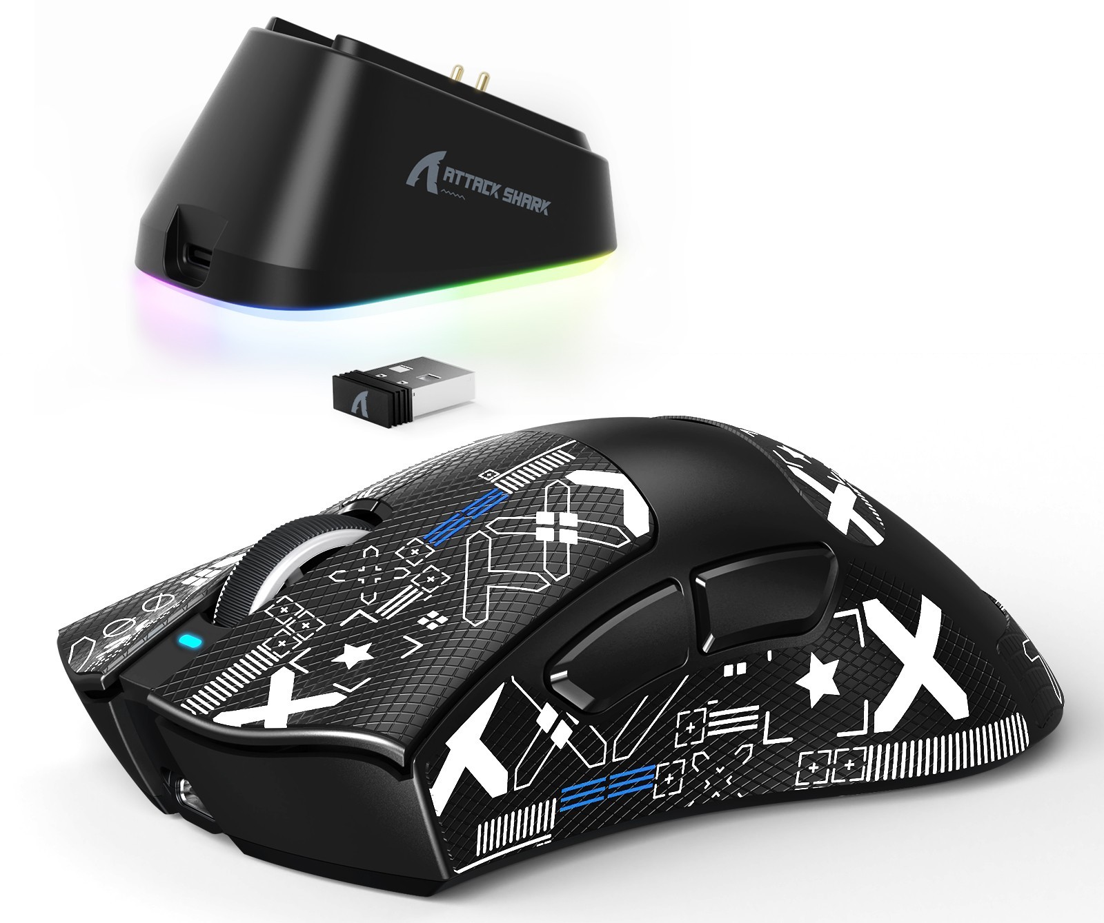 ATTACK SHARK V3PRO Wireless Gaming Mouse with Magnetic Charging Dock, 25000DPI