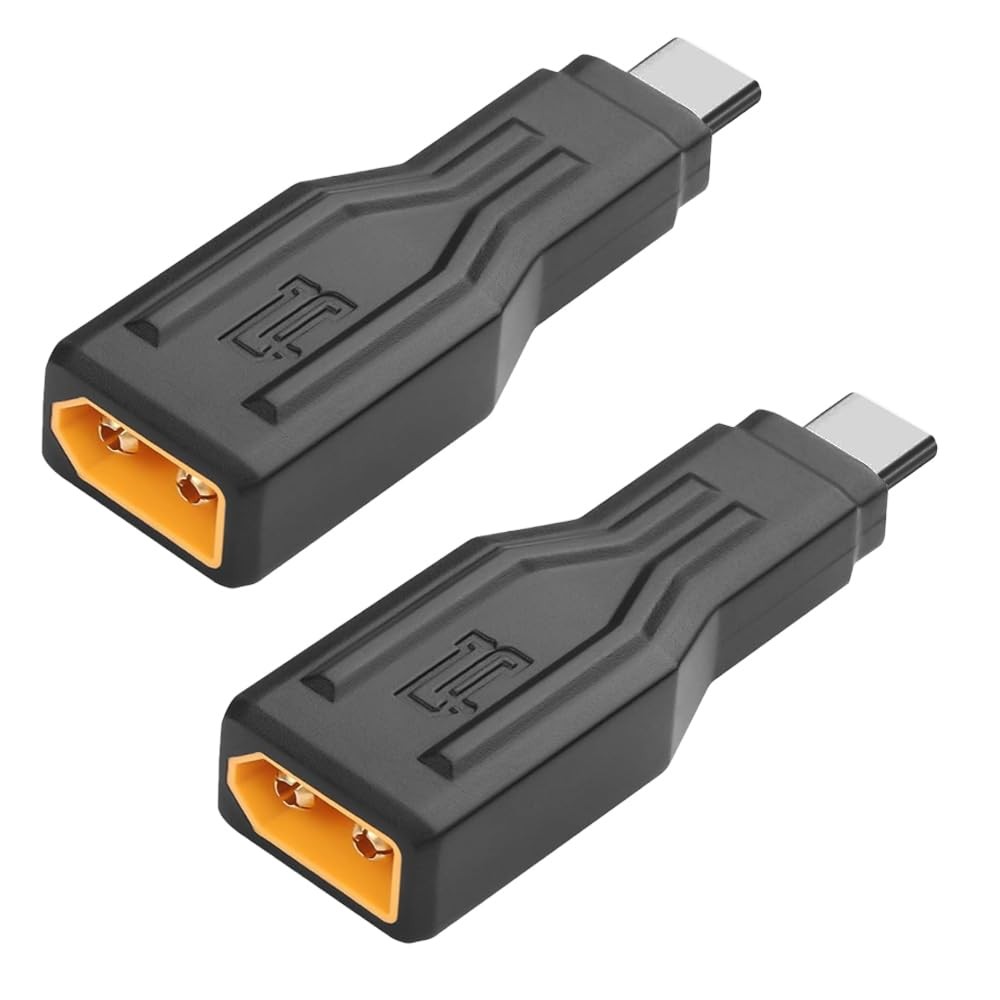2Pcs XT60 Male to Type C Male Adapter USB C to XT60 Connector Connection USB ...