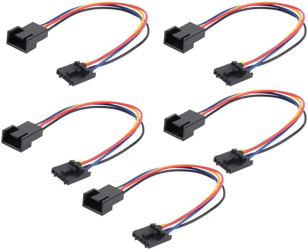 5Pcs 5Pin to 4Pin Fan Connector Adapter Converter Extension Cable Wire