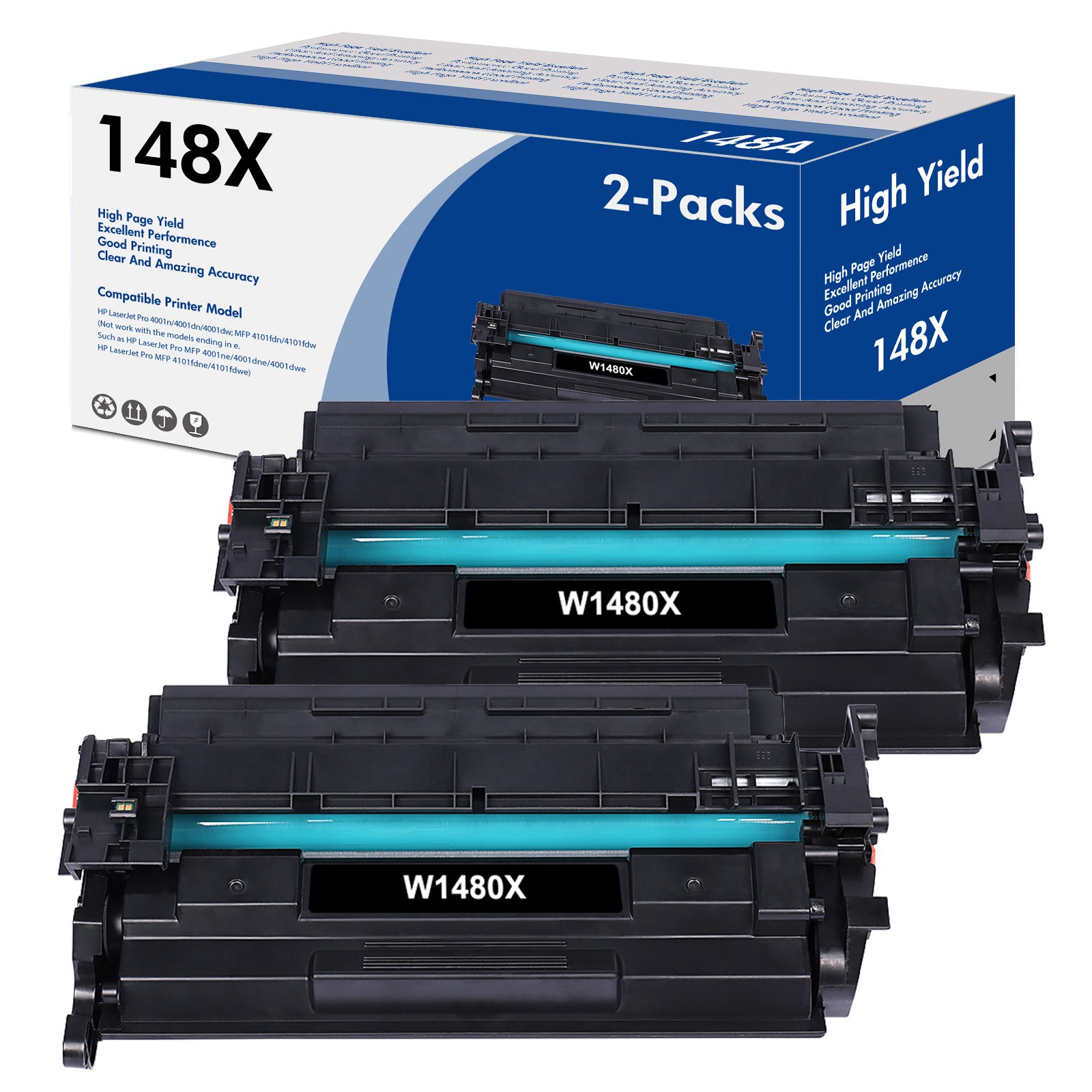 [New Chip]W1480X 148A Toner Cartridge for HP LaserJet Pro 4001dn MFP 4101fdw Lot