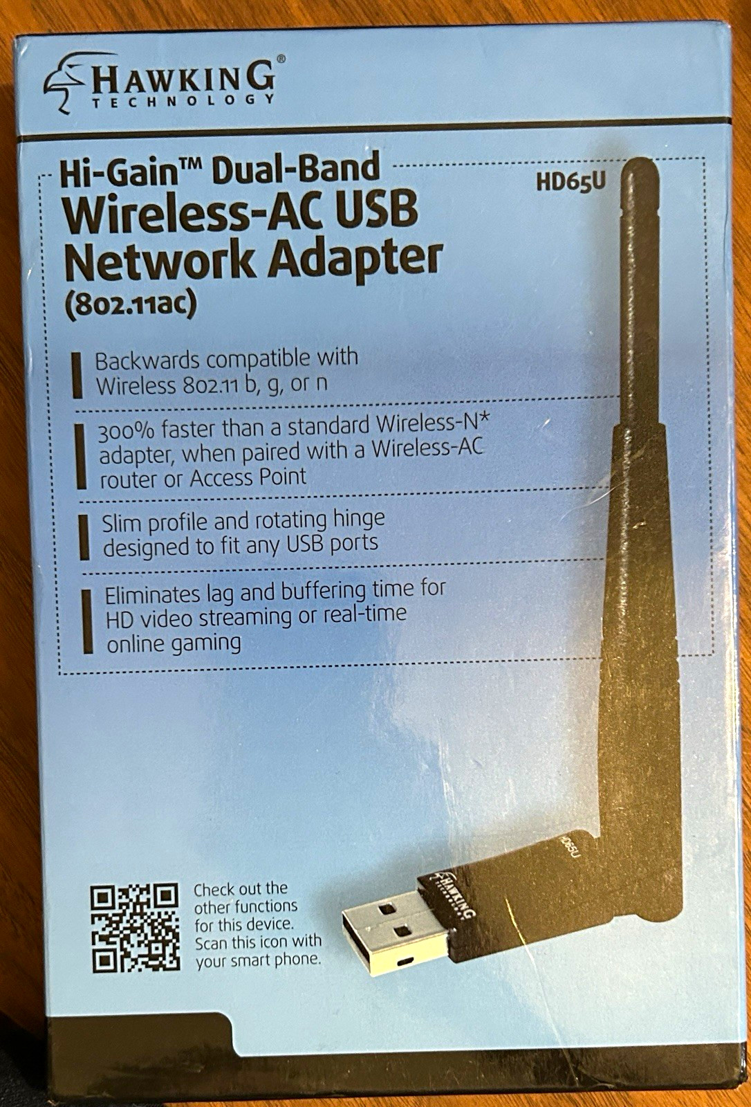 NEW Hawking Technology Hi-Gain HD65U Dual-Band 802.11ac USB Adapter 433Mbps WPS