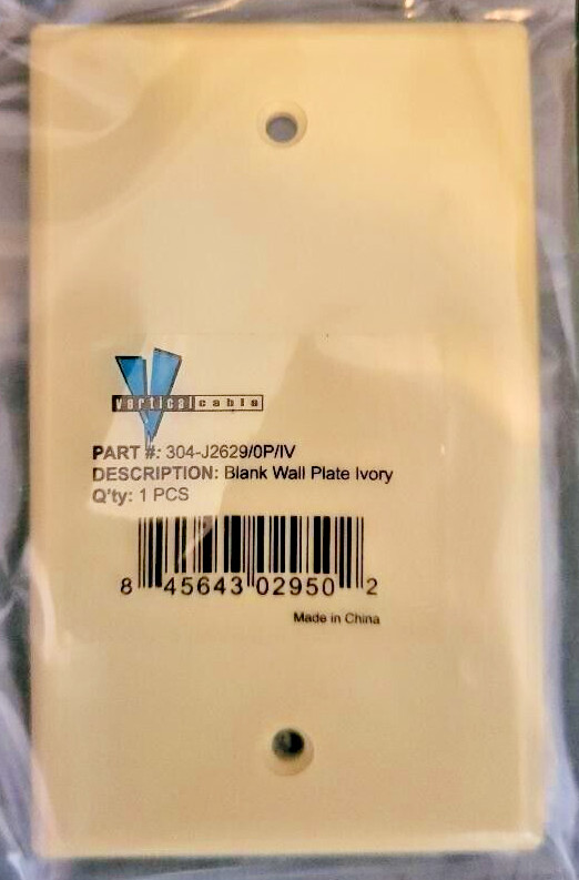 VERTICAL CABLE 3-PORT WHITE 304-J2629/0P/IV    IVORY 1 EACH KEYSTONE PLATE