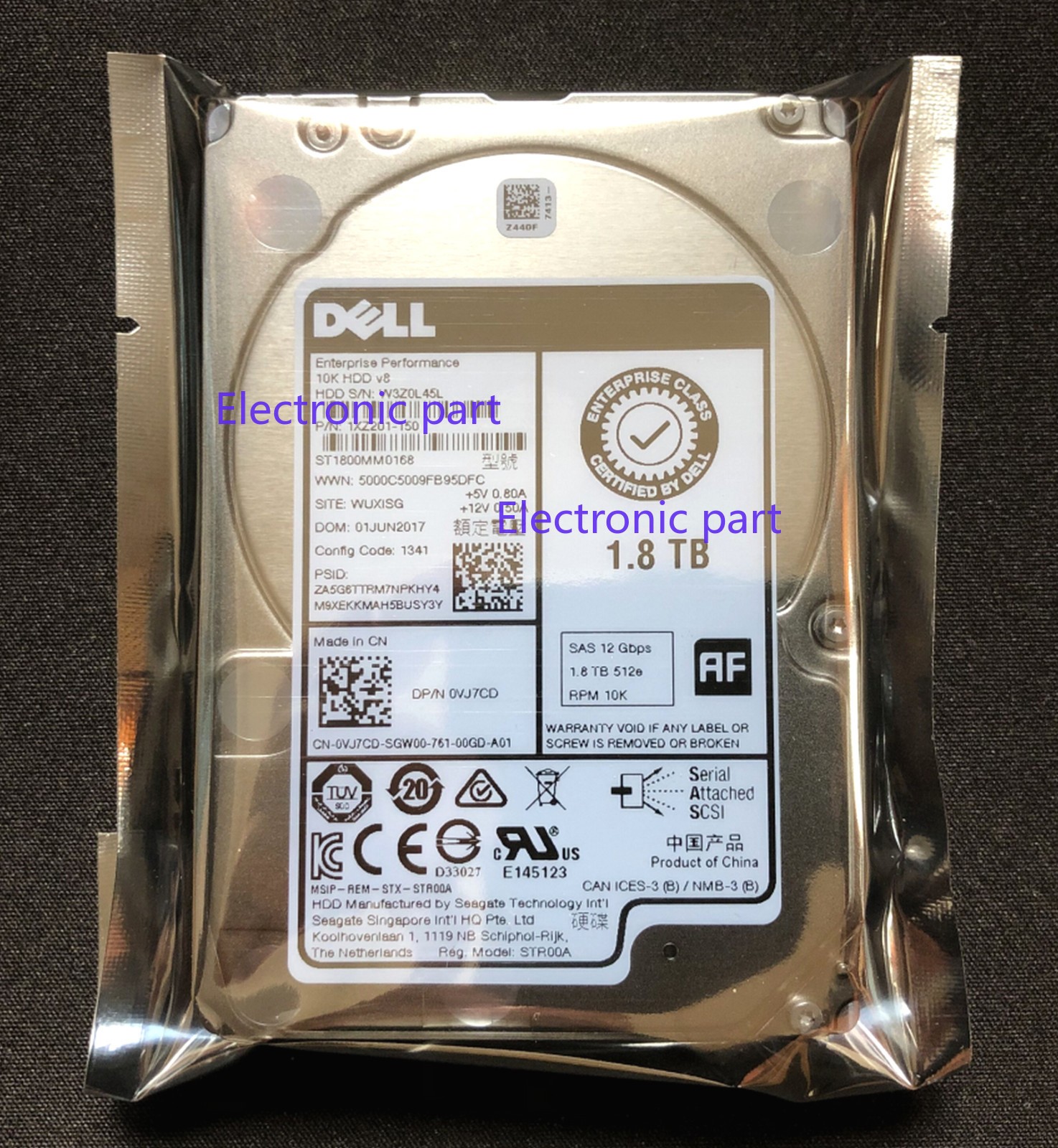New VJ7CD DELL ENTERPRISE 1.8TB 10K 12Gbps SAS 2.5'' HARD DRIVE ST1800MM0168