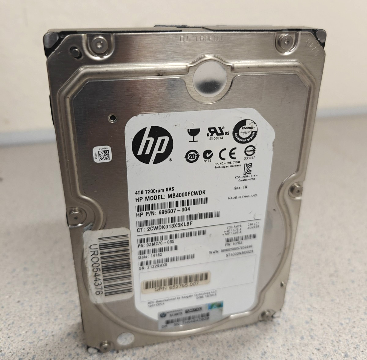 HP MB4000FCWDK  , HP 4TB 7.2K SAS 6G SC 3.5" HDD 695507-004 9ZM270-035