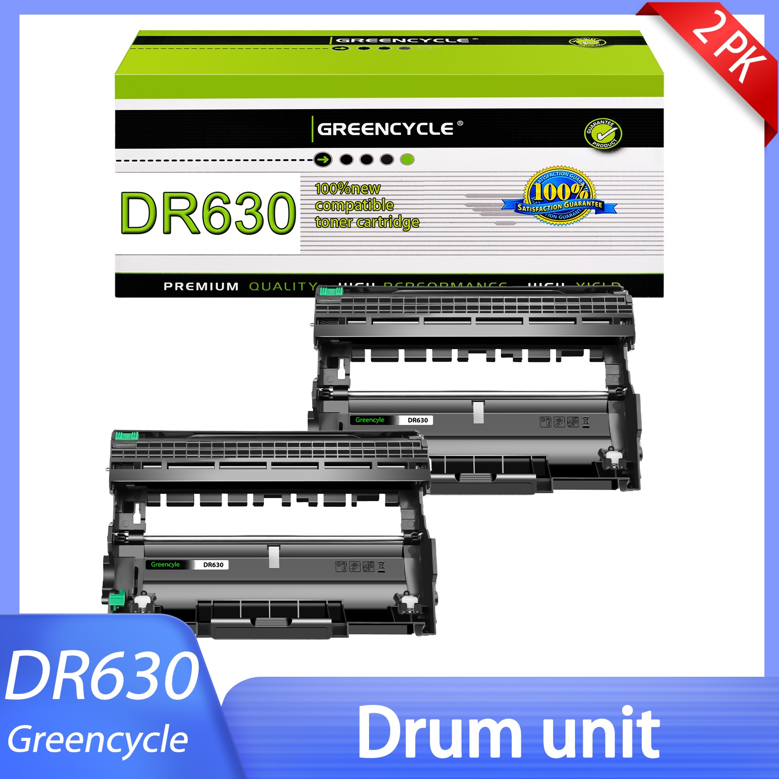 2*New Replace Brother MFC-L2720DW MFC-L2740DW MFC-L2700DW Drum DR630 DR-630