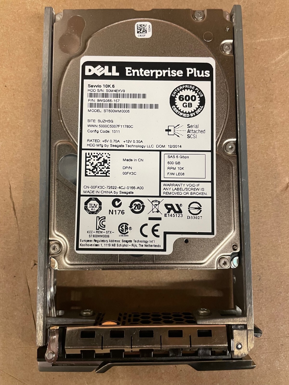 Dell 00FK3C 0FK3C 600GB 10K 2.5" SAS HDD for EqualLogic ST600MM0006