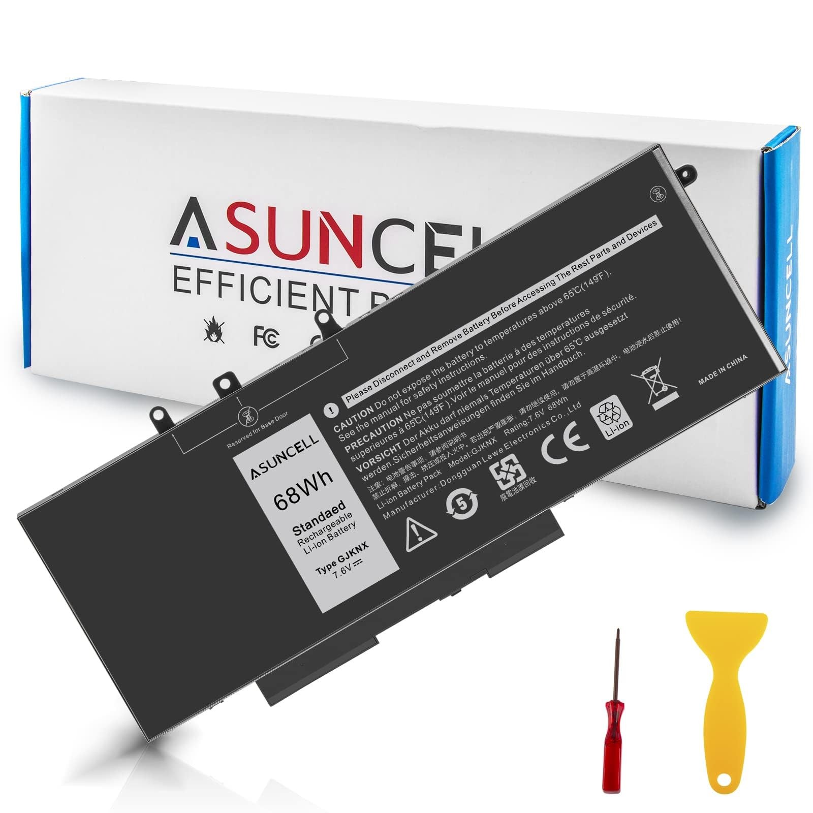 GJKNX 68WH 7.6V Battery Replacement For Dell Latitude 5480 5580 5490 5491 558...