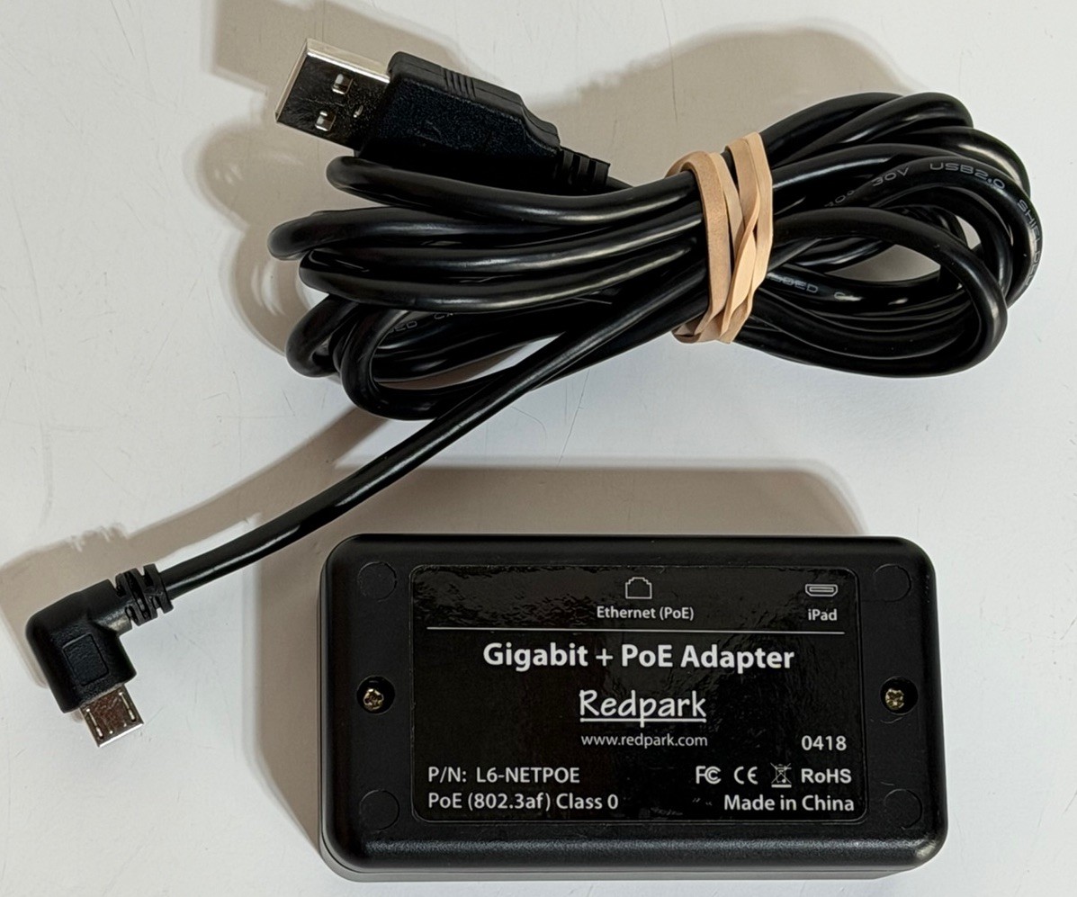 Redpark L6-NETPOE Gigabit+ PoE Adapter - CAT5 for Apple iPad