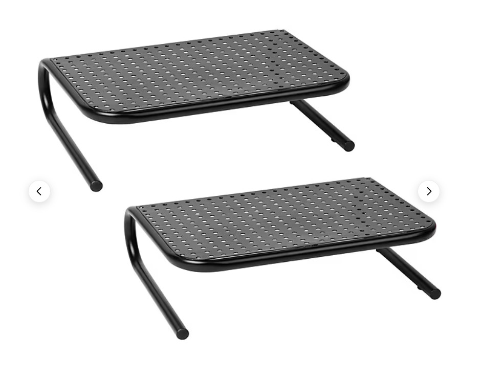 Mind Reader Ventilated Monitor Stand Holds up to 44 lbs Metal, Black  2 Pk  R51K