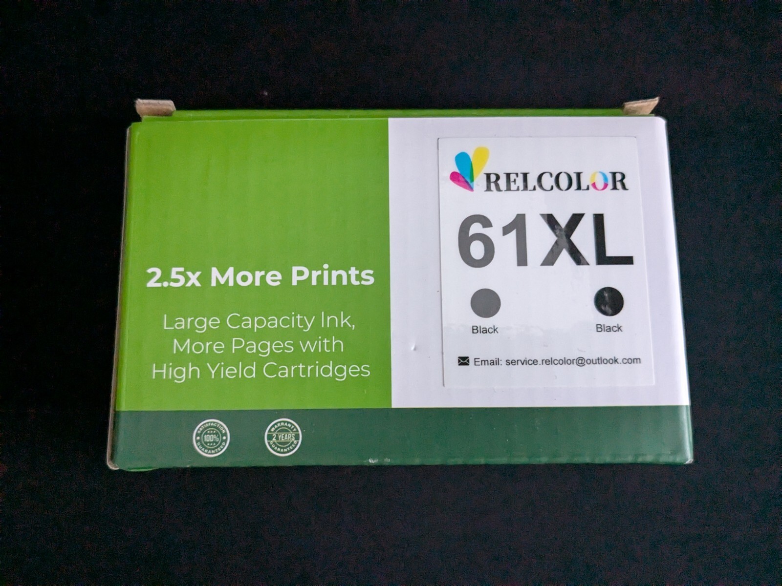 Relcolor 61 XL Black Ink Cartridges 1 New/1 Open Exp 11/26 PLS READ