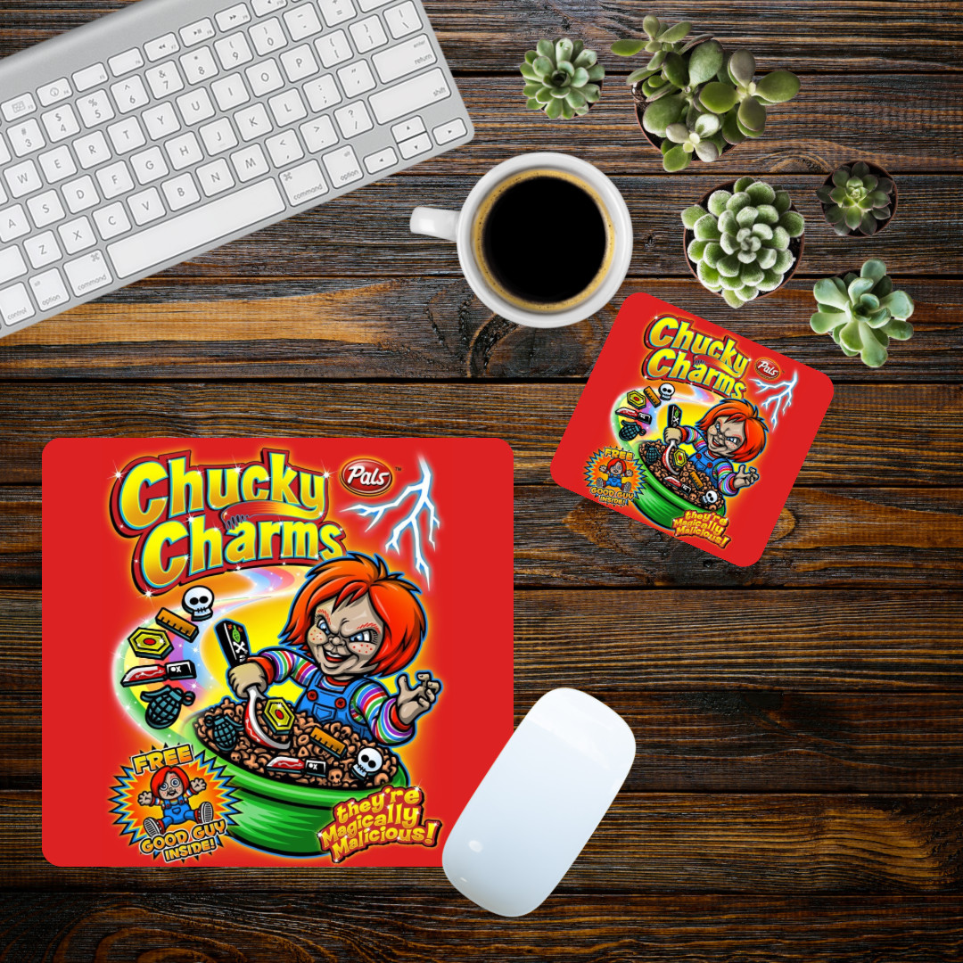 Handmade square mousepad and coaster 2 piece set