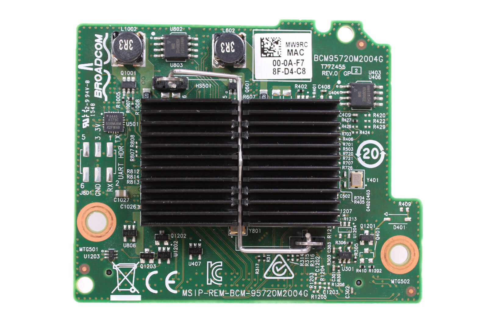 Dell 0MW9RC MW9RC Broadcom Quad Port 1Gb Network Interface Card 5720