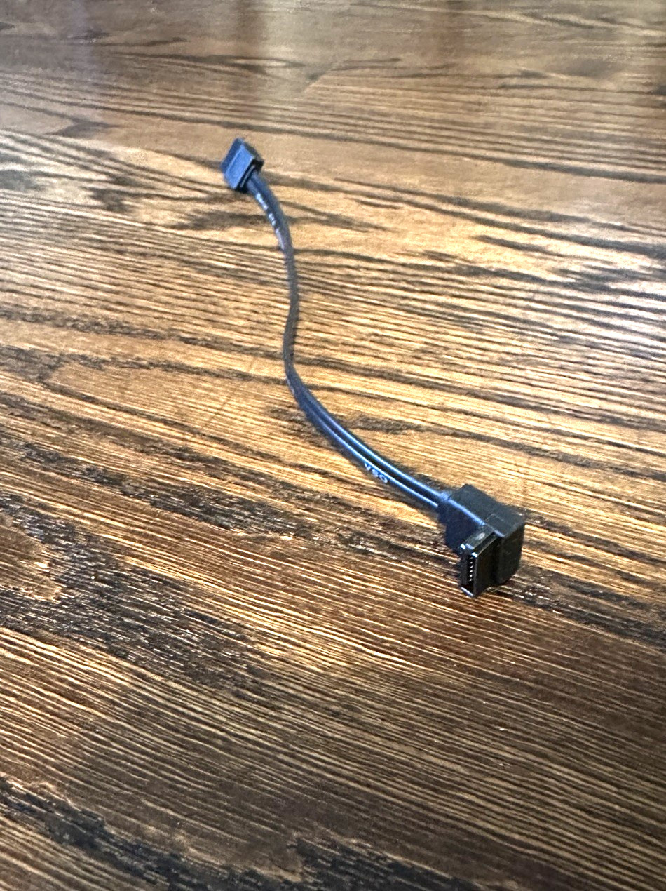 New 8” SATA III Cable 6Gb/s Right Angle + Straight Connector Short Black SSD HDD
