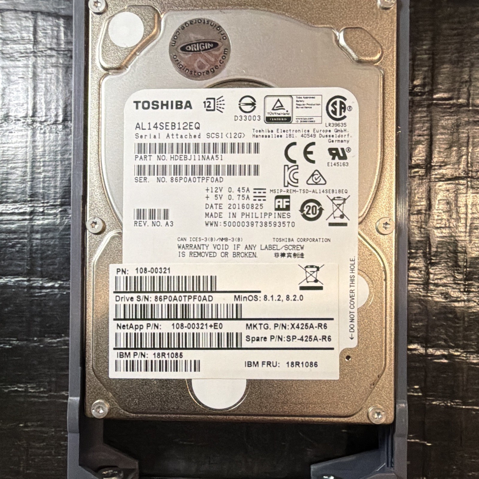 Toshiba 1.2TB 2.5in SAS 10500RPM 128MB Hot Swap HDD AL14SEB12EQ