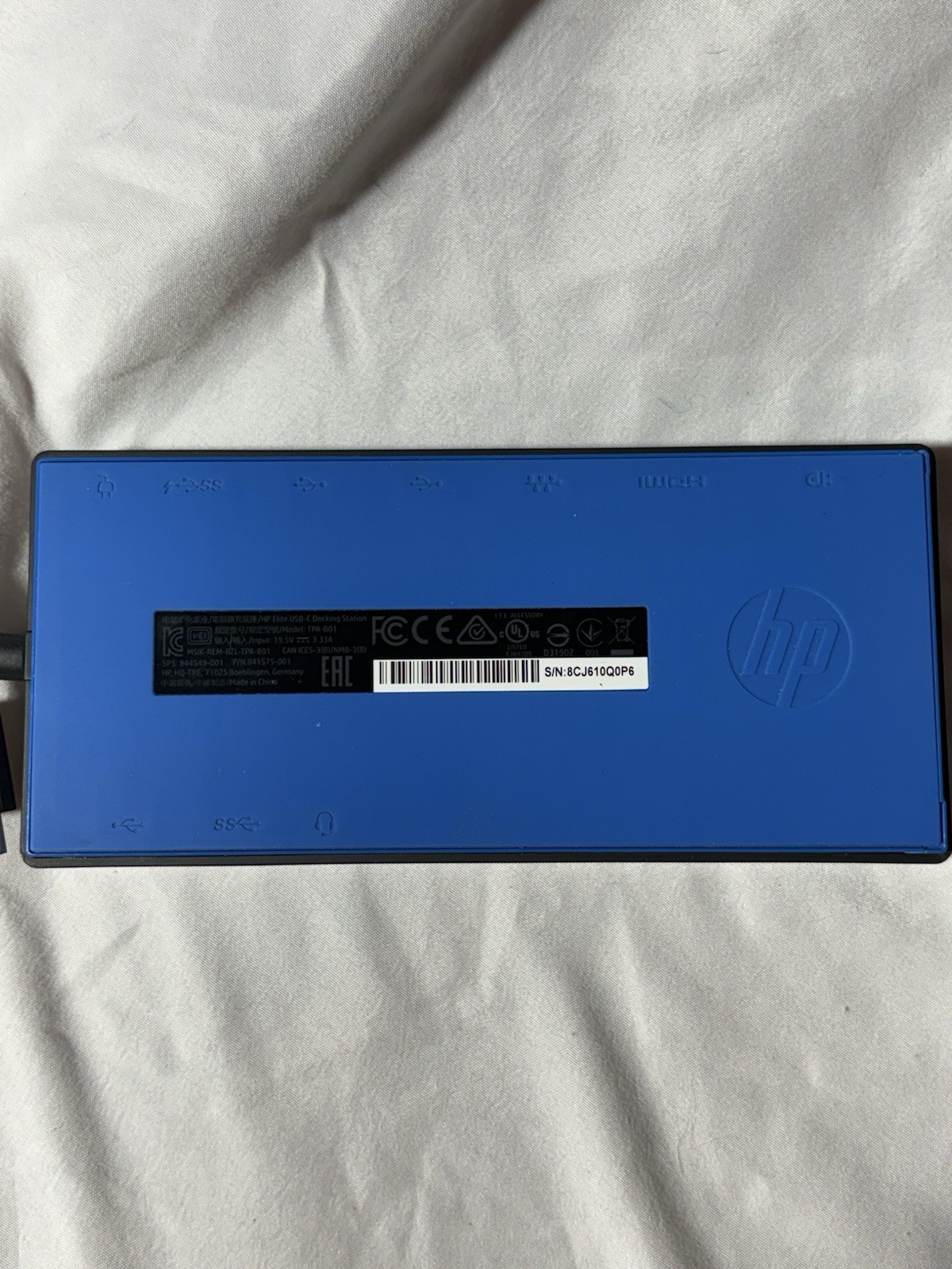 HP Elite USB-C Docking Station TPA-B01 841575-001 -NO POWER ADAPTER