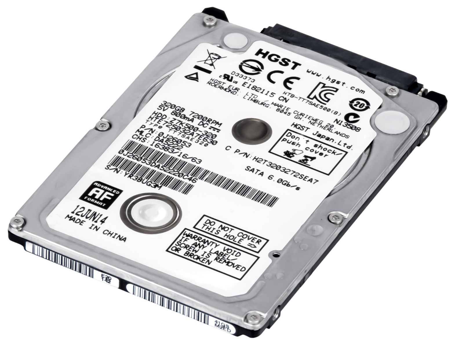HGST TravelStar Z7K500 Hard Drive 320GB 7.2K 32MB SATA III 2.5
