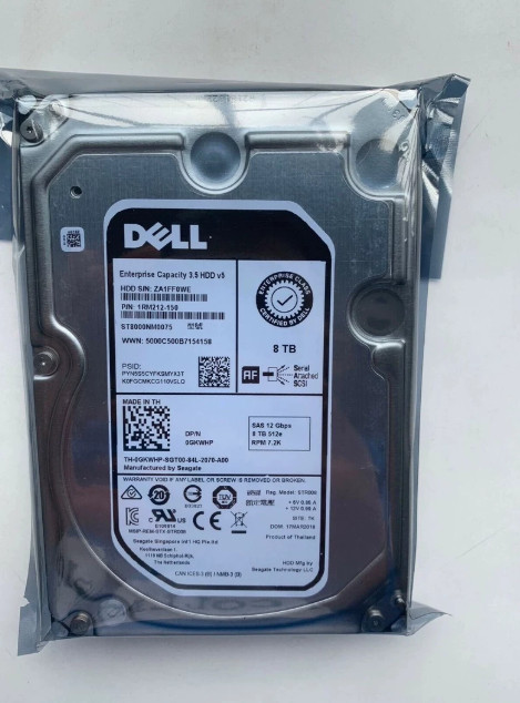 DELL GKWHP ST8000NM0075 Enterprise 8TB V5 7.2K 12Gb 3.5" SAS Hard Drive 0GKWHP