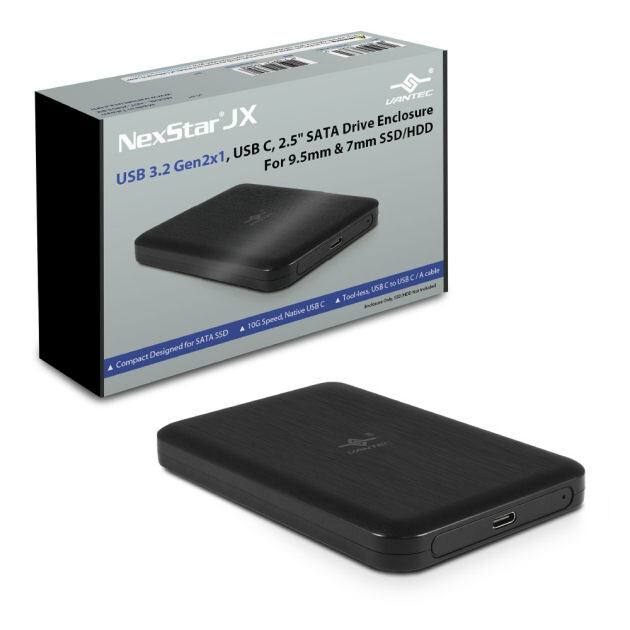 Vantec NST-258S3-BK NexStar JX 9.5mm/7mm SSD/HDD External Enclosure