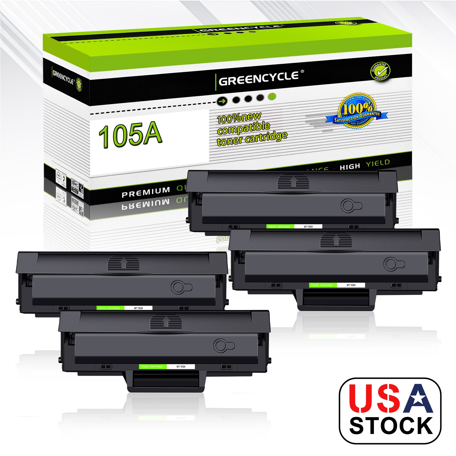 4PK W1105A Toner Compatible with HP 105A LaserJet 107a 107w 135a 135w 137fnw