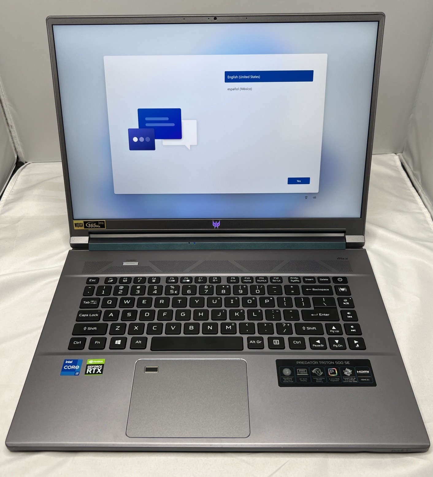 ACER Predator Triton 500 SE PT516-51s 16"QHD 165hz i7-11800H 16GB 512GB RTX3060