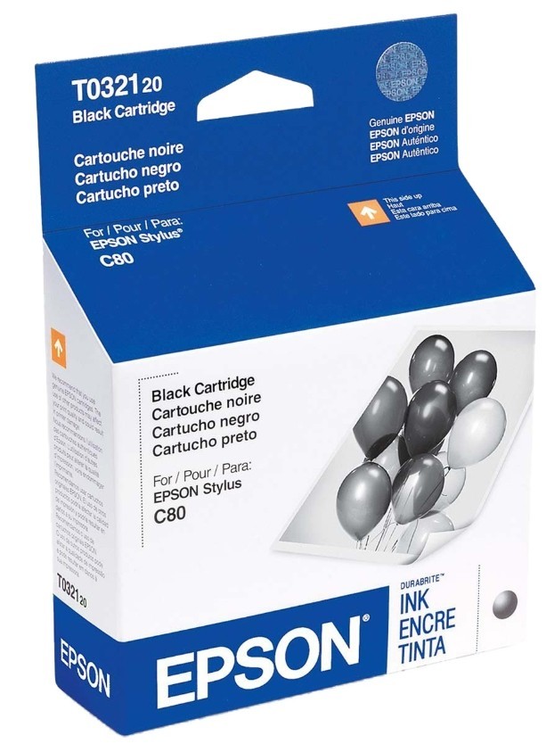 Genuine Epson T032120 Black Ink Cartridge for Stylus C80 New Sealed