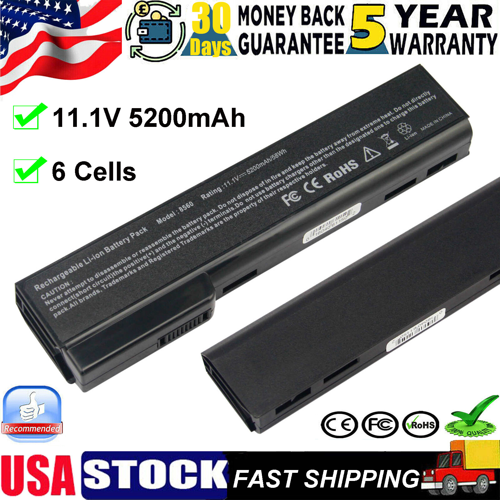 ✅CC06 Battery for HP ProBook 6360b 6460b 6470b EliteBook 8460p 8460w 8470p 8570p