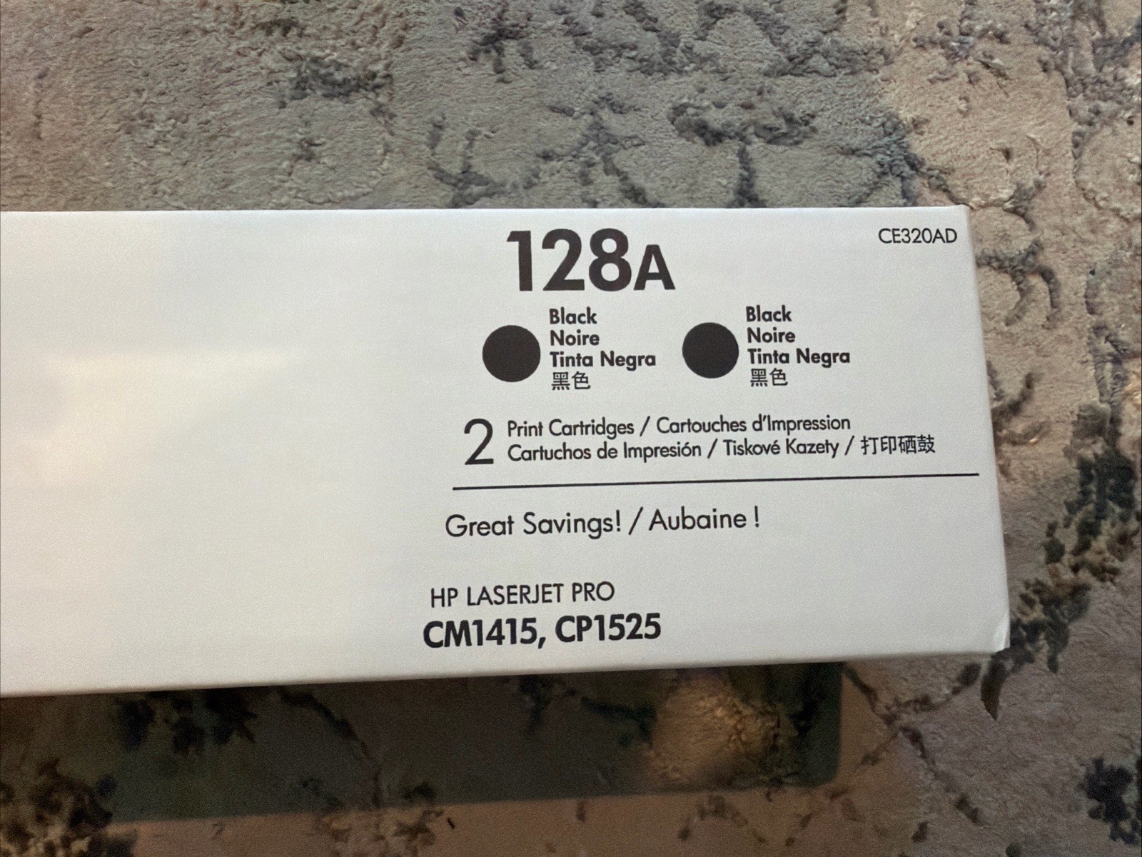 NEW SEALED Genuine OEM HP 128A CE320AD Black Toner Cartridge - Laserjet Pro