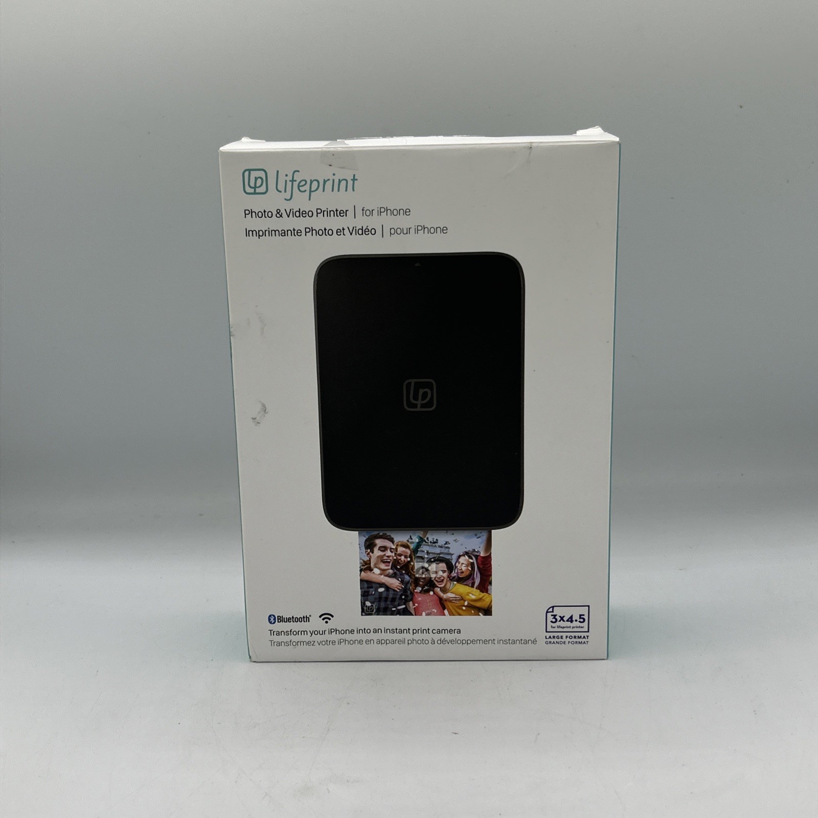 New Lifeprint Portable 3" x 4.5" Photo Video Printer for iPhone Black LP002-2