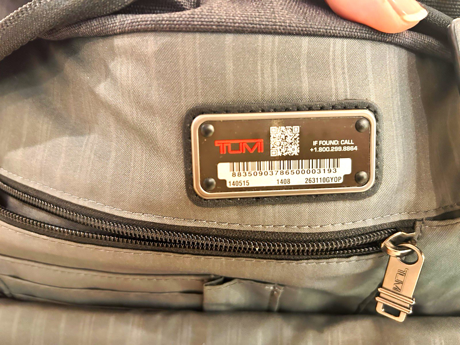 TUMI 15in Laptop Briefcase Nylon Gray/Black Padded Adjustable Shoulder Strap