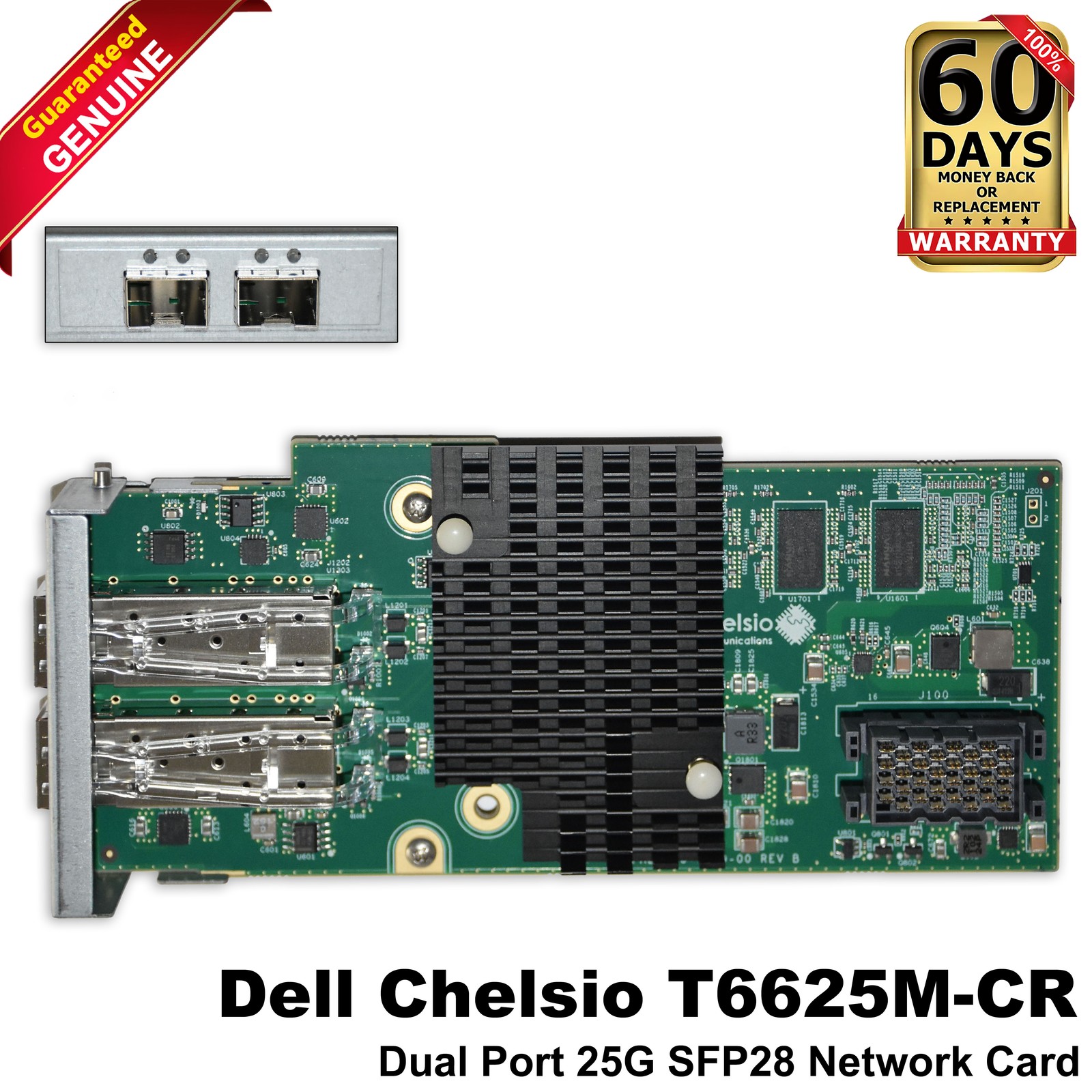 Dell Chelsio T6625M-CR Dual-Port 25GbE SFP28 Half-Height Network Adapter C9GKH