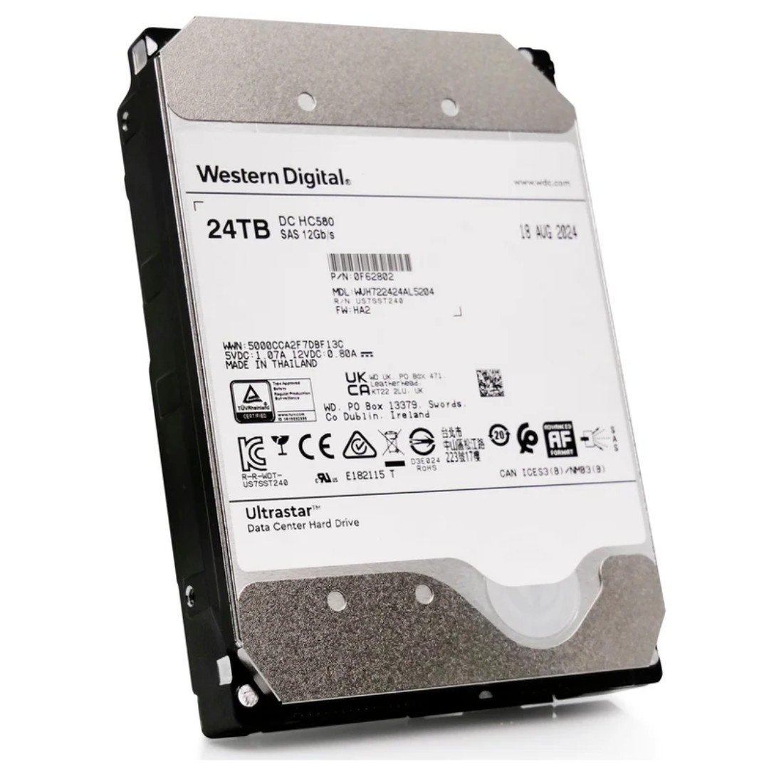Western Digital DC HC580 24TB SAS 3.5" Enterprise HDD WUH722424AL5204 0F62802
