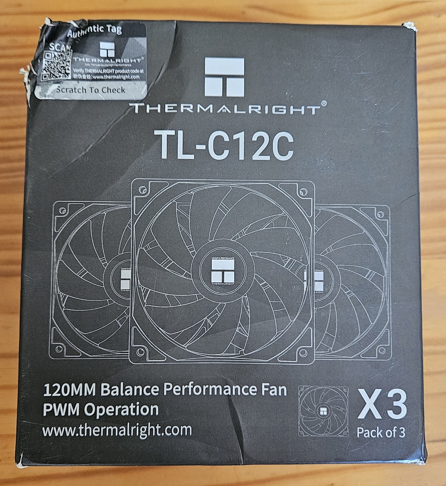 Thermalright TL-C12C 120mm Case Fan 3-Pack 49811 (NEW/OPEN BOX) VJ07