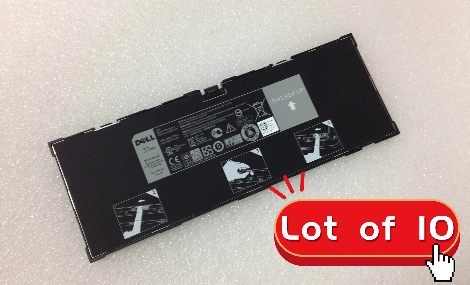 Lot of 10 OEM Dell Venue 11 Pro 5130 Battery 32Wh 7.4V XMFV3 Type 9MGCD