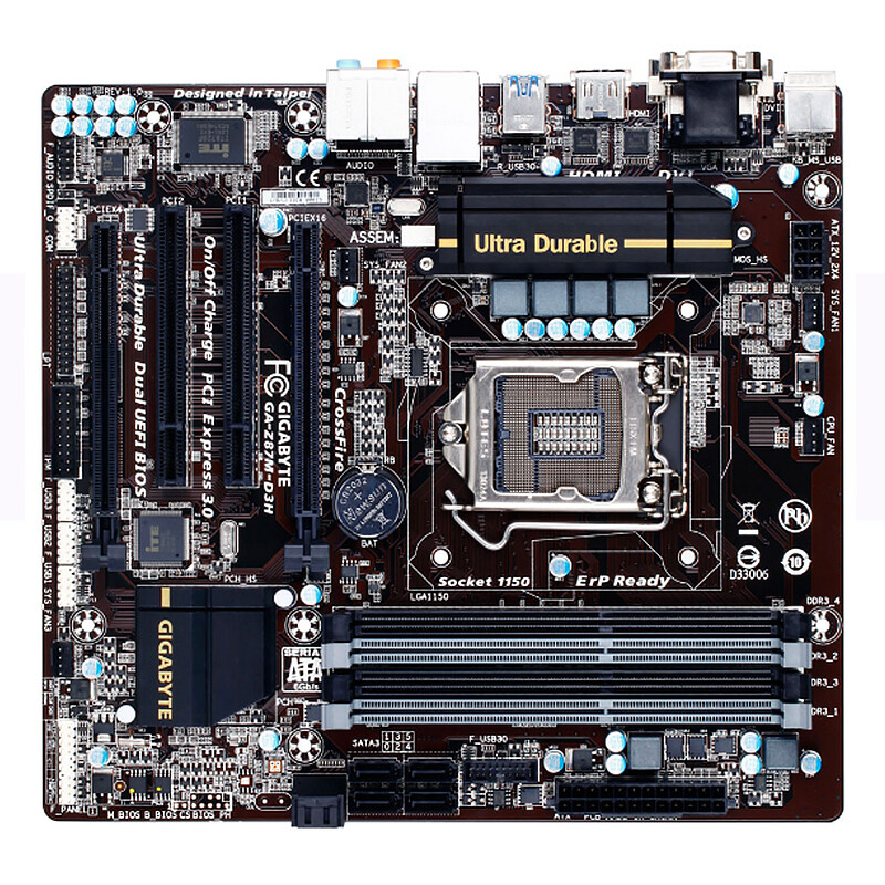 For Gigabyte  LGA1150 DDR3 M-ATX Motherboard GA-Z87M-D3H Tested