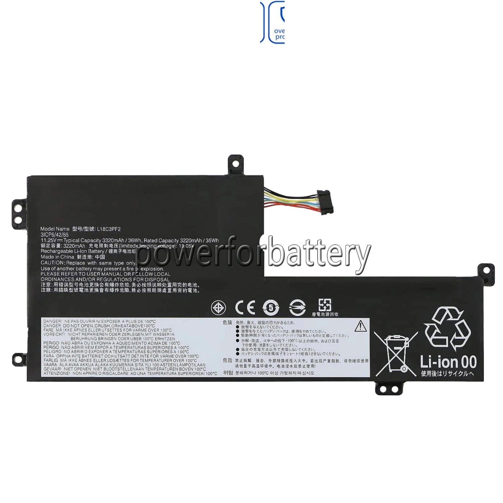 L18C3PF2 L18M3PF2 Battery for Lenovo Ideapad L340-15IWL 17IWL 17API 11.25V 36Wh