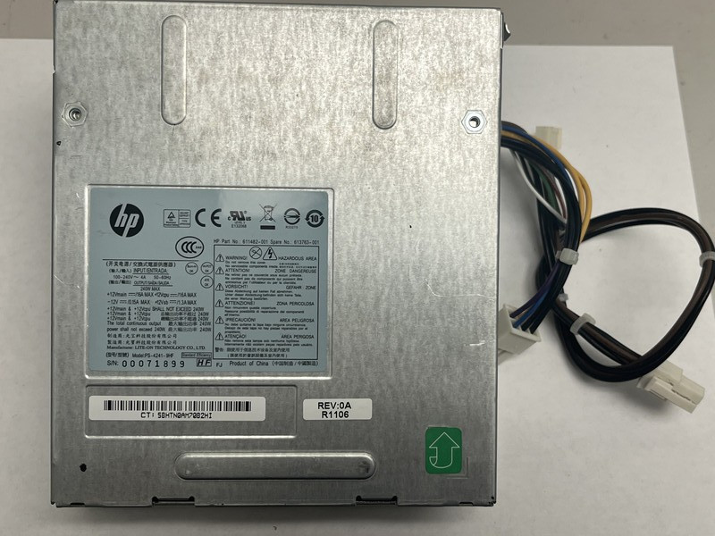 HP 240W Power Supply PS-4241-9HF 611482-001 EliteDesk ProDesk 6200 8200 SFF PSU