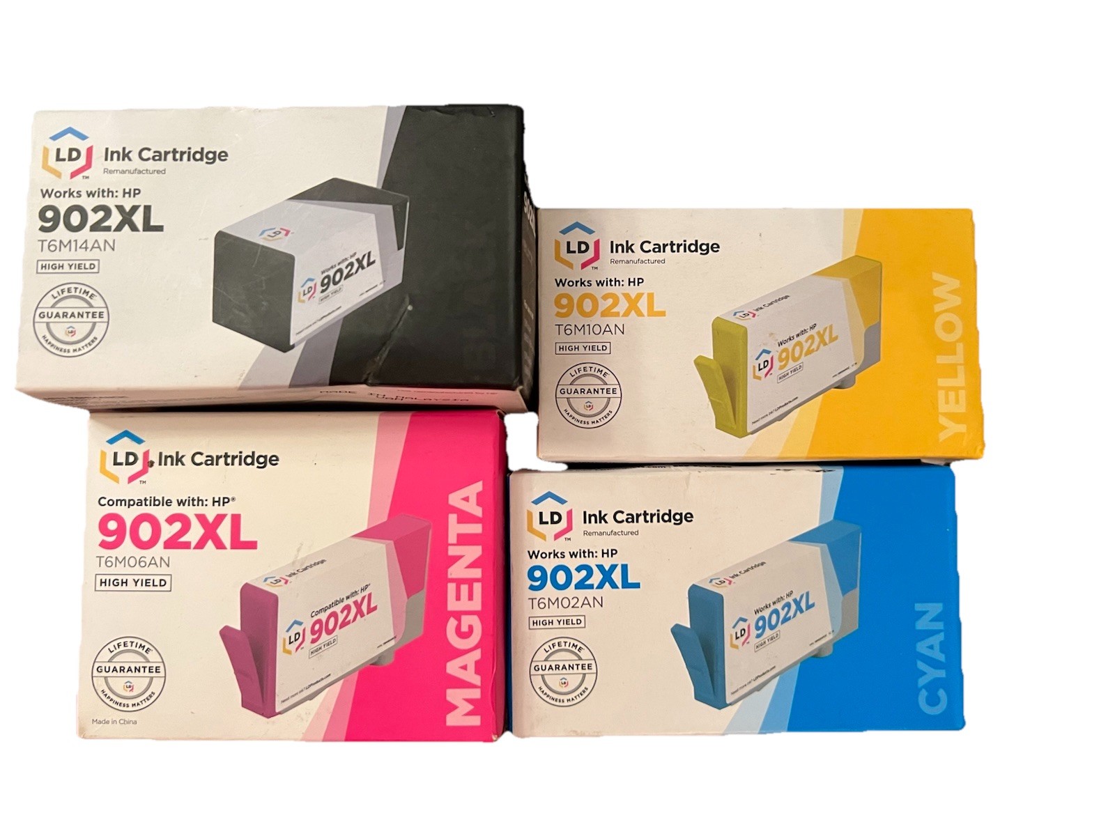 LD 4 Pack Comp Ink Cartridges for HP 902XL Black Cyan Magenta Yellow 2022