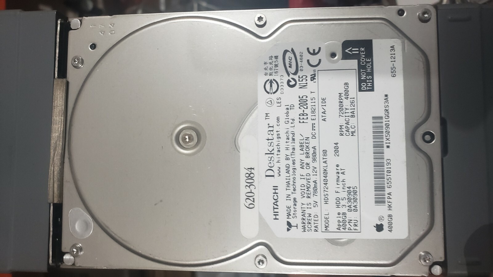 Apple XServe RAID Hitachi HDS724040KLAT80 400GB HD ATA/IDE 0A30904 with tray 