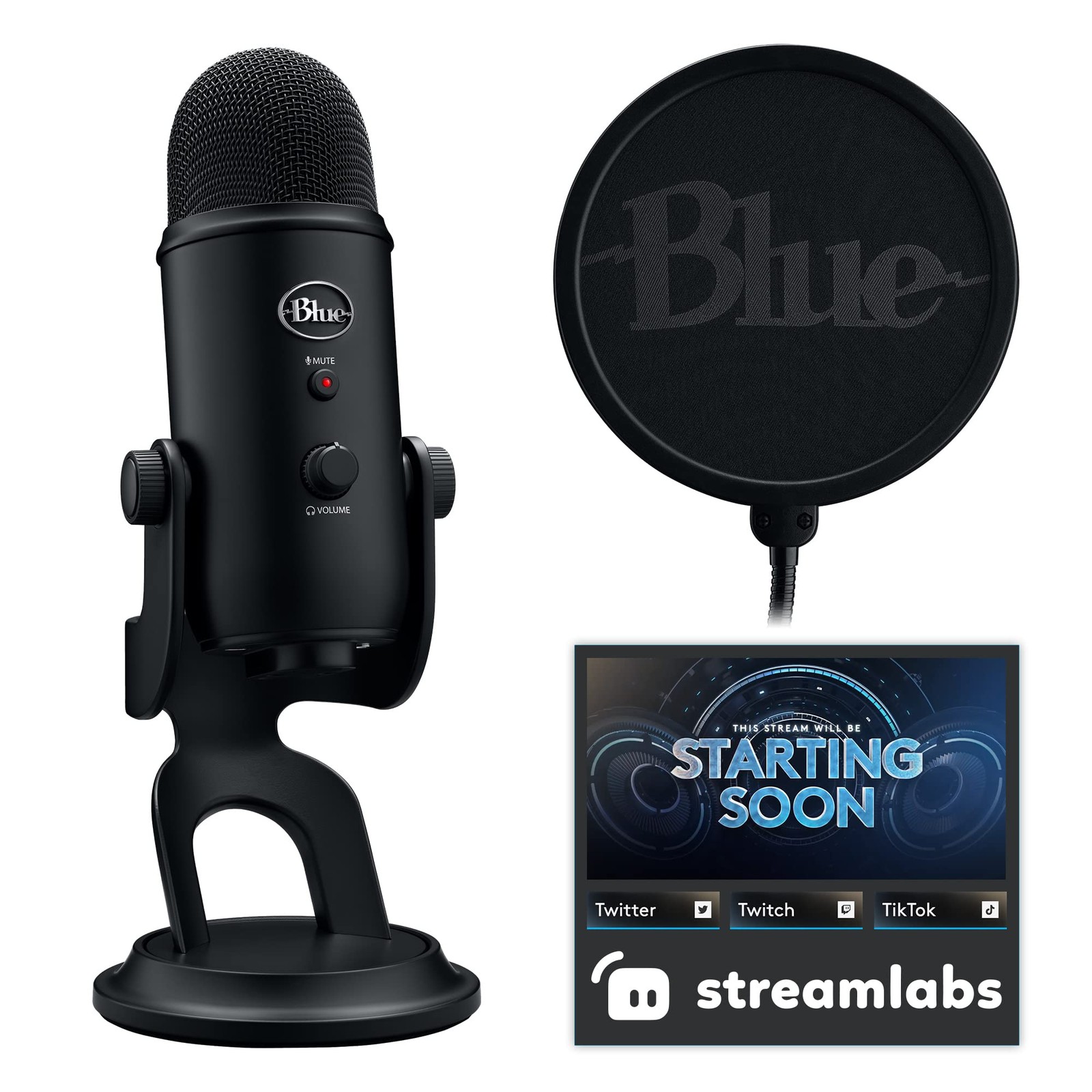 Logitech for Creators Vocal Condenser Microphone, USB Type-A, Blackout (988-0...