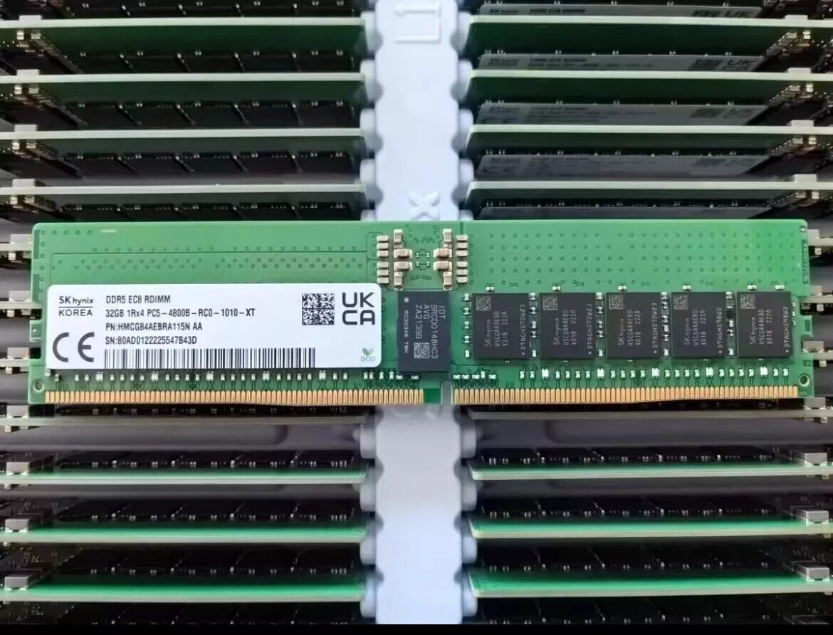 SK hynix 32GB DDR5 4800MHz 1RX4 PC5-4800B RAM EC8 RDIMM REG ECC Sever Memory