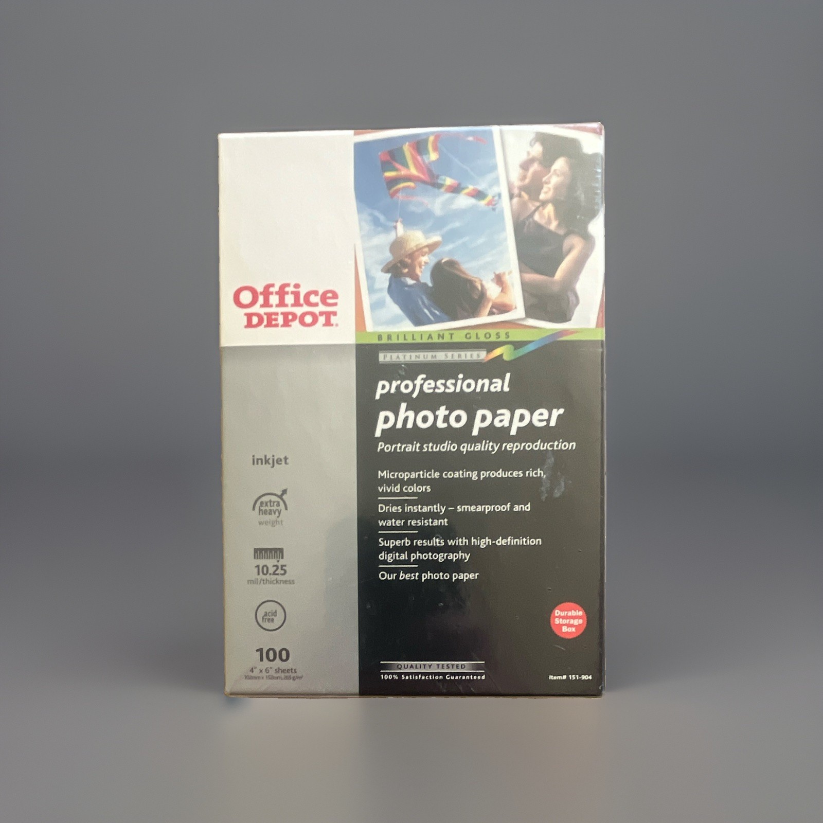 Office Depot Brilliant Gloss Photo Paper 4x6 Extra Heavy Inkjet 100ct White