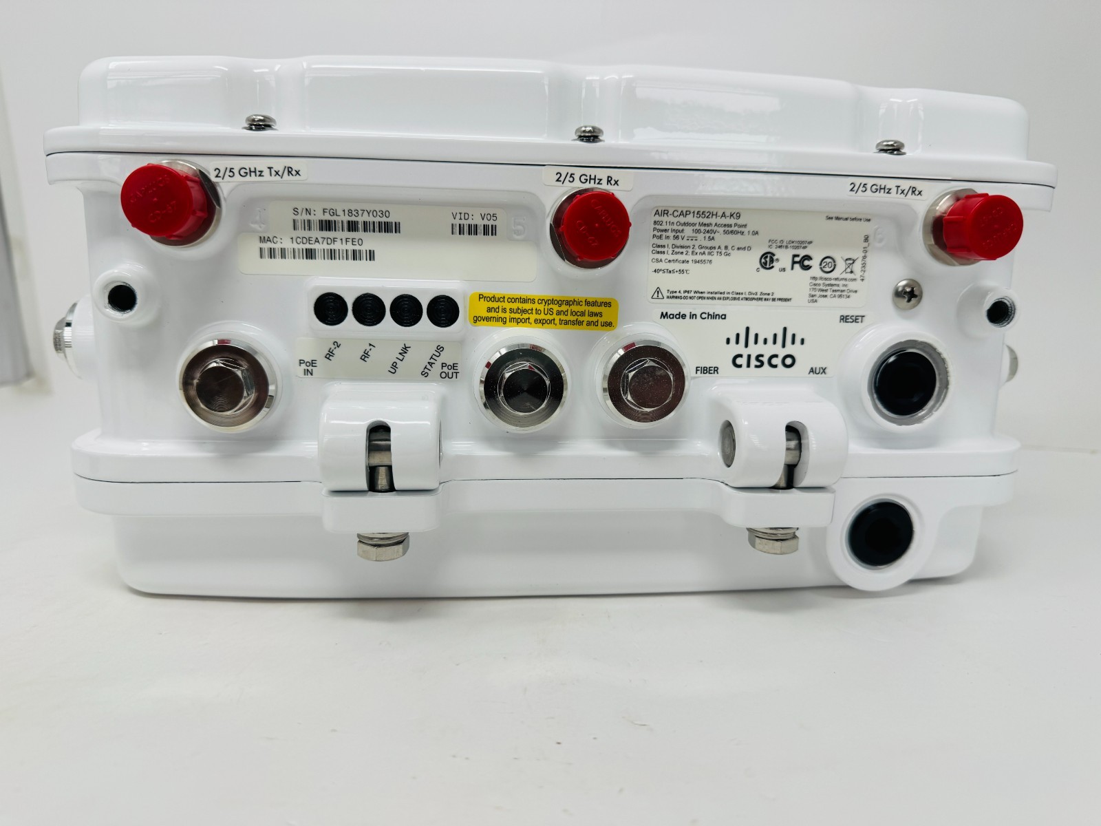 Cisco AIR-CAP1552H-A-K9 Aironet Outdoor Wireless Access Point  For Hazardous Loc