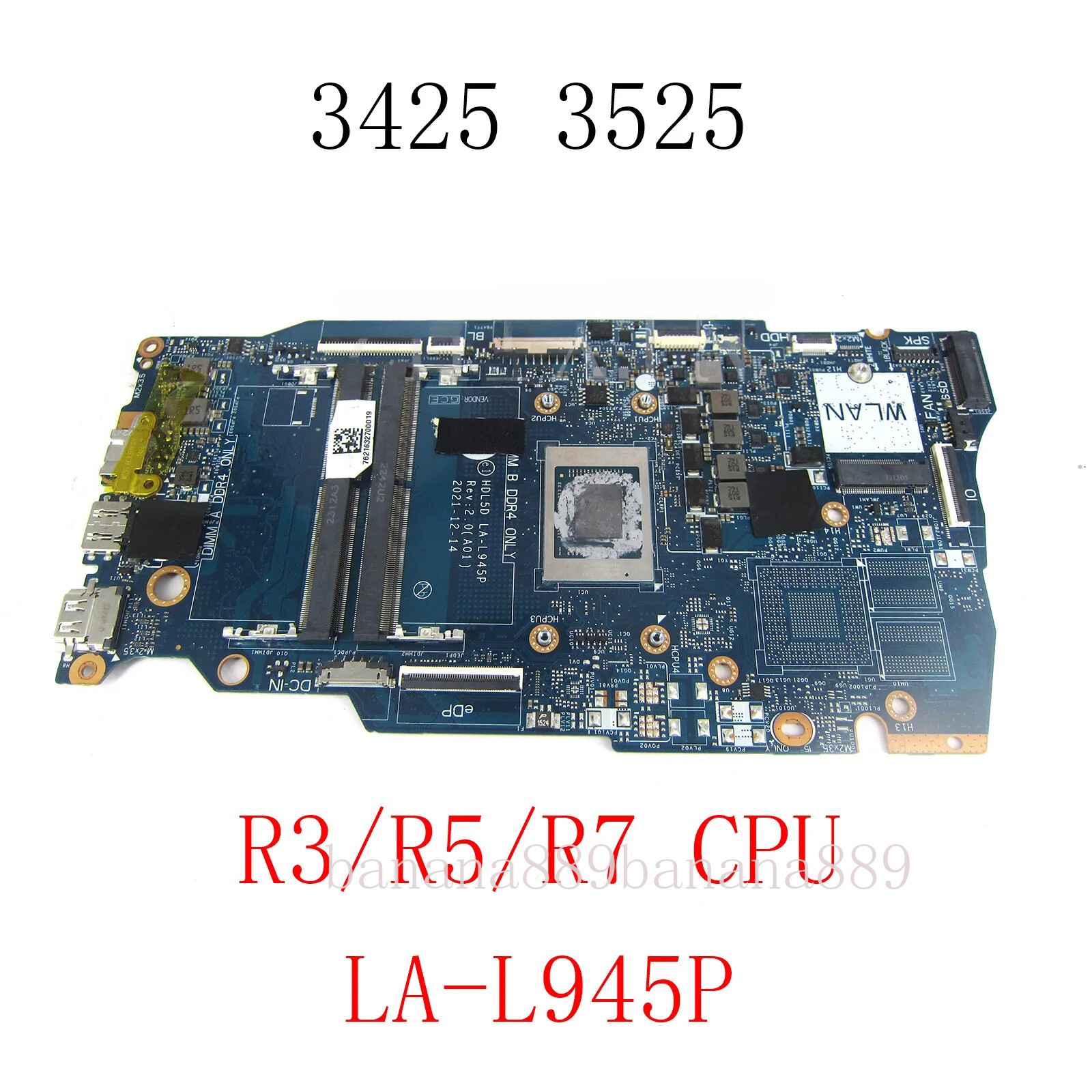 LA-L945P For Dell Inspiron 15 3425 3525 Motherboard R3-5425U R5-5625U R7-5700U