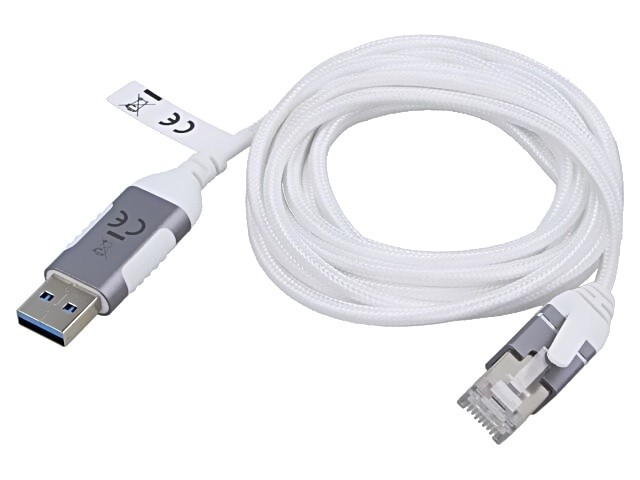 74379 cable slim, USB 3.0 RJ45 male, USB A male nickel-plated 2 m Goobay