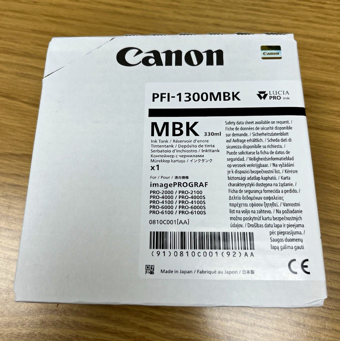 Canon PFI-1300MBK Lucia Pro Genuine Original Black Ink 330ml PRO-2000/2100